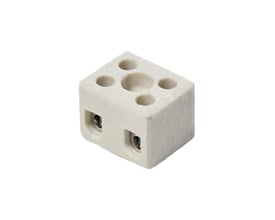 VAERK 2-polet kronemuffe i off-white porcelæn med 6mm2 massiv leder kapacitet og skrueforbindelser.