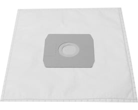 En enkelt hvid MDA 2500 støvsugerpose fra Nordic Quality med gråt indstik og åbning, vist på hvid baggrund.