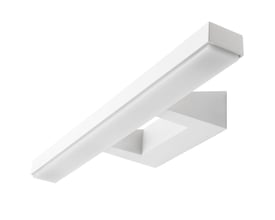 SG Armaturen View LED vægarmatur i hvid aluminium med 14W og 2700K varmhvidt lys, ideel til spejle.