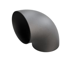 Indura 90° bøjning i P265GH stål med 457mm radius og 6,3mm tykkelse, EN10253-2 standard.