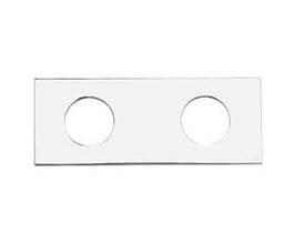 Vola 3002-16 dækplade i skinnende krom finish med to huller til armatur, 153 x 60 mm.