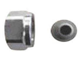 Eurorad omløber i kobber til 15 mm kobberrør og 3/4" gevind, vist fra siden og som frontprofil.