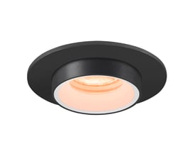 Set nedefra: sort SLV NUMINOS PROJECTOR XS indbygningsspot med 7W, 670lm, 2700K lys og 20 graders strålevinkel.