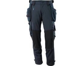 Mascot håndværkerbukser i mørkeblå med flere lommer, CORDURA forstærkninger og 4-vejs stretch materiale.