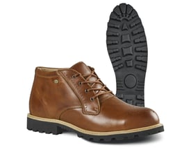 Jalas Vip Safety 2128 S3 sikkerhedsstøvle i brun narvlæder med snørebånd og synlig gummisål.