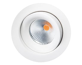 SG Junistar Eco Outdoor LED-spot i mat hvid, med 7W og 4000K farvetemperatur, viser spotens design og reflektorskærm.