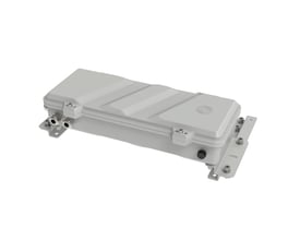 LEDVANCE floodlight max driver på 1200 W, en aflang grå driverboks med kabeltilslutninger og monteringsbeslag, set skråt ovenfra.