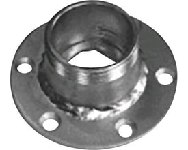 Jual tagkonsol adapter i metal med en diameter på 80 mm og fire monteringshuller i flangen.