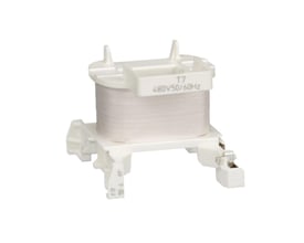 Schneider Electric TeSys D spole LXD1 480V AC 50/60Hz, hvid plastikkonstruktion med hvid vikling og tydelig mærkning.