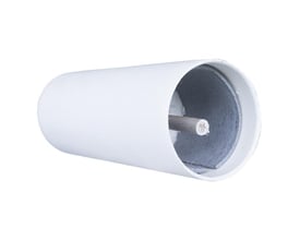 FireFree Trækrør+ i hvid polypropylen med en indvendig grafitskærm, diameter 63mm og længde 150mm.