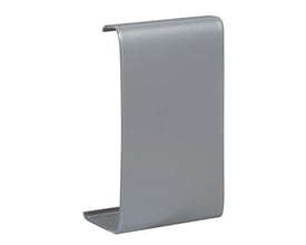 Schneider Electric udjævningssæt TTI-US123 i eloxeret aluminium, viser formen på en metalprofil til skjuling af kanalsamlinger.