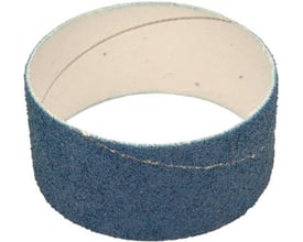 Tyrolit slibering Ø60x30 K120 ST/RF med blå zirconia korund korn og hvid lærredsbagside isoleret på hvid baggrund.