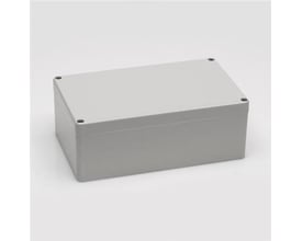 Bernstein CT-762 monteringskasse i lys grå ABS-plast, 200x120x75 mm, med snaplukke og synlige skruer.