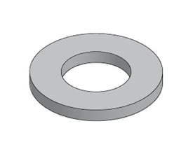 Schneider Electric M10 skive i el-forzinket metal, vist i 3D med en tydelig centrering af hullet.