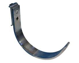 Maskinfabrikken Universal bøjle i fladstål 3 x 20 mm med 80mm diameter, vist isoleret mod hvid baggrund.