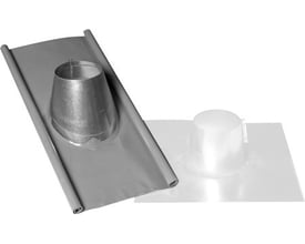 Lindab VHING taginddækning med fleksibel grå tagplade til Ø400 mm rør og 31-45 graders taghældning.