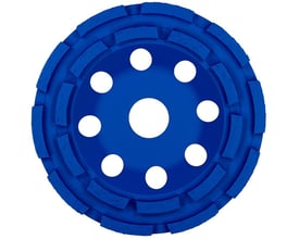 Tyrolit standard dobbelt diamantslibekop på 125 mm med to rækker slibesegmenter og huller til udsugning.