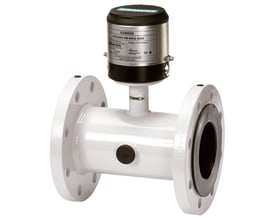 Siemens Sitrans F M MAG 8000 W DN80 magnetisk flowmåler i hvid med rustfri belægning og EPDM liner.