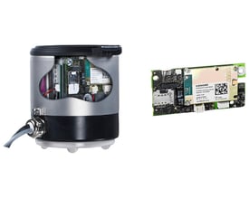 Siemens MAG8000 3G/UMTS kommunikationsmodul set i dens indkapsling og som printplade isoleret.