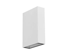V-TAC hvid LED væglampe i moderne design med lysåbning i bunden og en sort ramme.