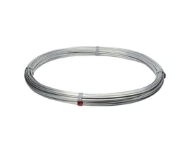 Schneider Electric Ståltråd HT-2311 med en diameter på 6,15mm og grå plastbelægning, bundtet i en ring.