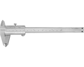 Diesella skydelære 10132 i rustfrit stål med skruelås, 150mm måleområde og 0,05mm aflæsning.
