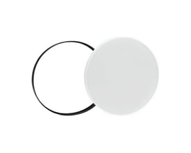 SpectrumLED 24 W LED-loftslampe, rund og hvid med separat sort ring, set forfra; Ø32 cm.
