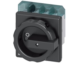 Siemens 4-polet frontmonteret afbryder på 63 A og 22 kW med sort drejegreb og synlige tilslutninger.