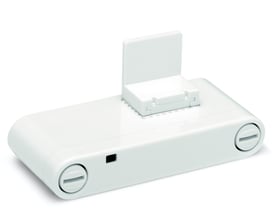 Hvid trådløs dør- og vindueskontakt fra Niko NHC med en opretstående del og skruehuller på siden.