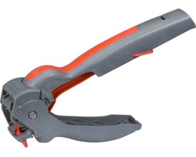 Legrand Starfix pressetang til 4-6 MM2 tyller på bånd med grå plasthåndtag og orange detaljer.