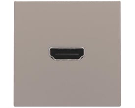 Niko HDMI udtag med terminaler i elegant bronze finish til ledningsmontering, viser tydeligt HDMI-porten.