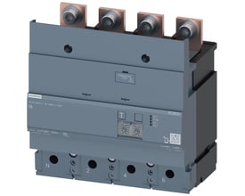 Siemens RCD modul 3VA9 RCD820, en 4-polet fejlstrømsenhed type A til 400A, vist fra fronten med tilslutningsklemmer og justeringsmuligheder.