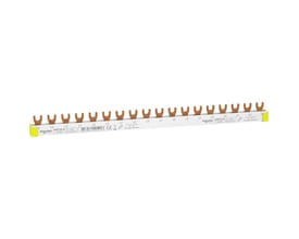 Schneider Electric sløjfeskinne 3P, 18 modul, 63A, L1-L2-L3 (R9XFH318) med tydelig mærkning og CE-godkendelse.