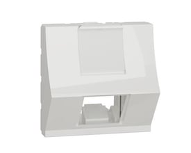 Schneider Electric New Unica frontplade til 2 moduler i hvid, vinklet design med åbning til RJ45 konnektor.