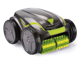 Swim & Fun Zodiac GV 5220 poolrobotstøvsuger i mørkegrå og limegrøn med store hjul og børster.