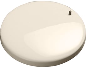 ADI låg til Alarmsense konventionel sokkelsirene, ovalt og cremefarvet, med en lille skrue på toppen.