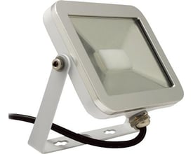 Wexim Ispot LED projektør i hvid med 20W effekt og 1200 lumen, vist med et justerbart monteringsbeslag.