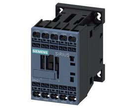 Sirius relæ 7822608900 i størrelse S00 med 4 NO kontakter og fjederterminal. Enheden har Siemens og Sirius logoer.