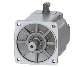 Siemens Simotics S-1FK2 CT servomotor med 40 Nm moment og IP64 beskyttelse, vist med cylinderformet aksel og monteringsflange.