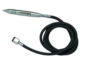 Bahco trykluftgravørpen BP799 med 1/4" tilslutning, 6,3 bar og 13000 omdr./min, vist med sort slange.