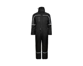 Sort Lyngsøe Rainwear LR7033-vinterdragt til børn i størrelse 6 år med hætte og lyse refleksstriber.