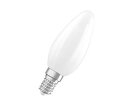 Mat hvid LED kronepære med E14 sokkel, erstatter 25W, 250 lm lysstyrke og 1,8W forbrug.