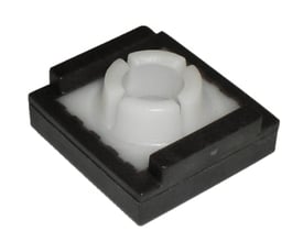 Hvid plast glideklods med sort firkantet base, designet til Boxer TS 3000 og TS 5000 dørpumper.