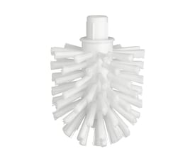 Smedbo Xtra løs børstehoved i hvid, med tætte børster og 73 mm bredde, klar til montering på toiletbørste.