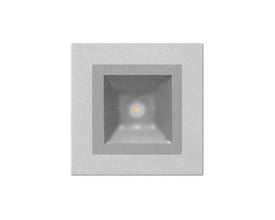Gråt firkantet Mimik 10 Ceiling Tech LED loftarmatur med 10W effekt og 3000K varm hvid lysfarve.