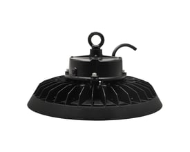 Bagside af SpectrumLED Plateo 4 armatur i sort med monteringsøje og kabel, der viser robust konstruktion.