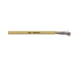 Lapp NSSHOU-J 12G2,5 gummikabel i beige med synlige kobberledere for enden, på hvid baggrund.