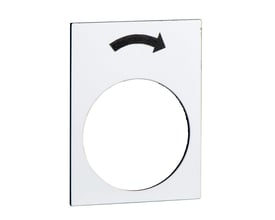 Schneider Electric Harmony ZB2 skilt i hvid plast med målene 30 x 40 mm, viser sort pil mod højre.