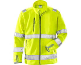 Kansas fleecejakke 114087 i High-Vis gul, str. XL, med reflekser på bryst, arme og skuldre.