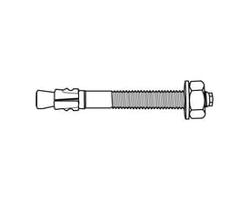 M16X125/3 Index betonanker til gennemstiksmontage, fremstillet i FZB stål med møtrik og skive.
